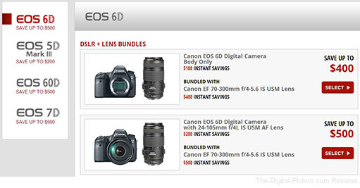 Canon DSLR Bundle Rebates Illustration Canon DSLR Bundle Rebates Illustration