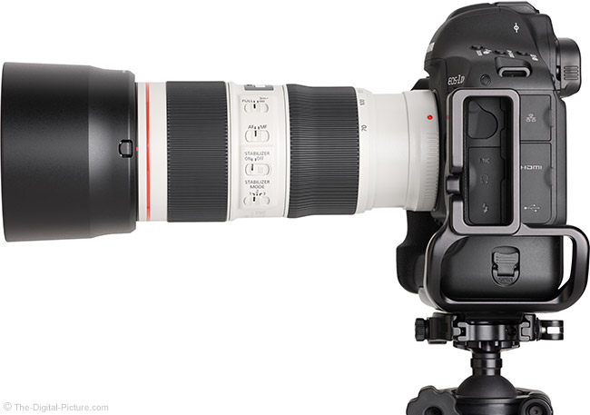 Canon EF 70-200mm f/4L IS II USM Lens Side View with Hood