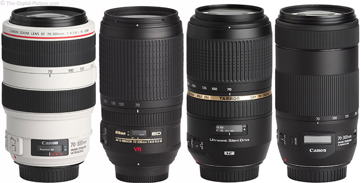 Canon EF 70-300mm f/4-5.6 IS II USM Lens Compared to Similar Lenses