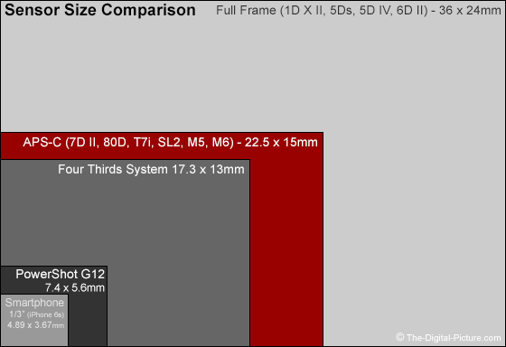 Video Sensor Size Chart