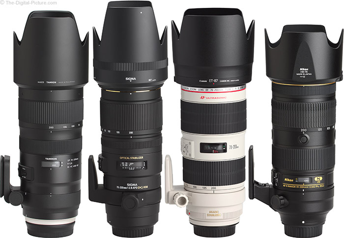 Tamron 70-200mm f/2.8 Di VC USD G2 Lens Compared to Similar Lenses with Hoods